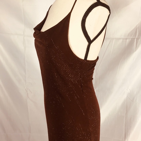 Warm Brown Glitter Gown - Picture 4 of 5